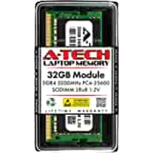 A-Tech 32GB DDR4 3200 MHz UDIMM PC4-25600 (PC4-3200AA) CL22 DIMM 2Rx8 Non-ECC Laptop RAM Memory Module